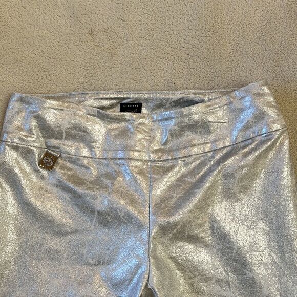 Lisette L Montreal Slim Silver Ankle Pants Stretch Pull On Sz 4 - Picture 3 of 5